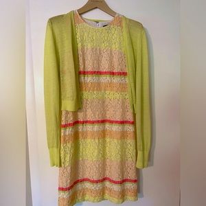 Sleeveless Sheath Dress with Cardigan